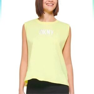 DKNY Cotton Embroidered Logo Muscle Tank Top